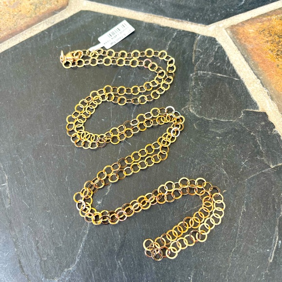 Elegant Sterling Silver 925 Rose Gold Plated 37” Chain...